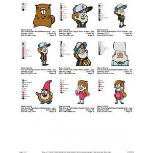 Package Gravity Falls 01 Embroidery Designs